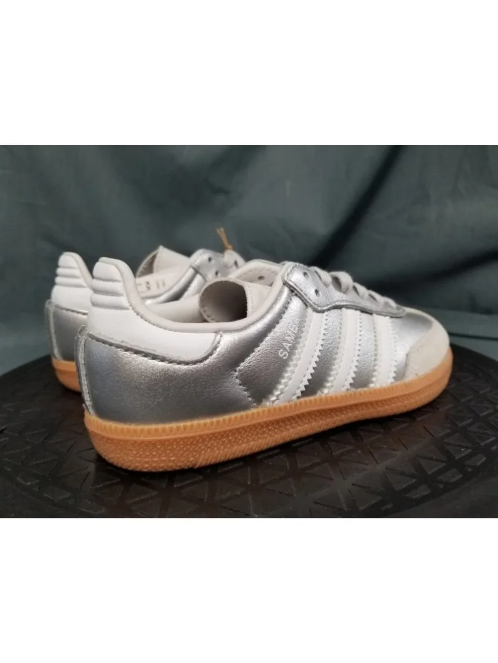 Adidas Samba OG C (PS) Silver White Gum KK2344 Kids Size 2 NEW NO BOX!